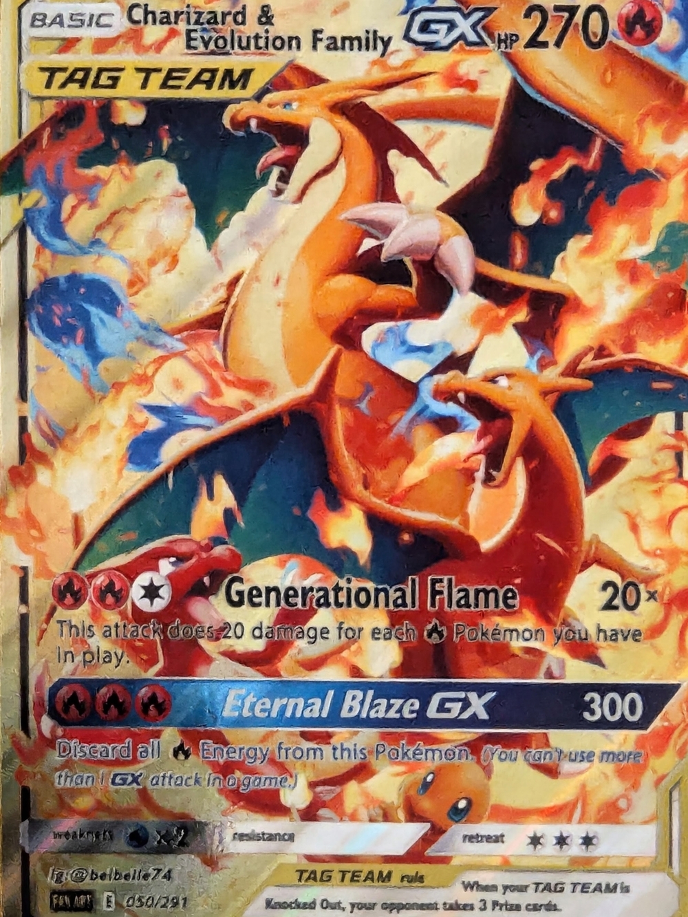 Custom Charizard & Evolution Family Tag Team GX Fan Art Card